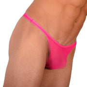XS S Smu Tanning Walking around C - Thru Pink Thong MX20 340545