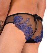 XS SMU Aristocrat C - Thru Lace Brief Black/Blue 33606 MX146