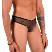 XS SMU Aristocrat C - Thru Lace Brief Black/Pink 33608 MX142