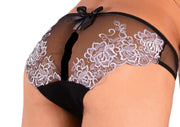 XS SMU Aristocrat C - Thru Lace Brief Black/White 33611 MX144