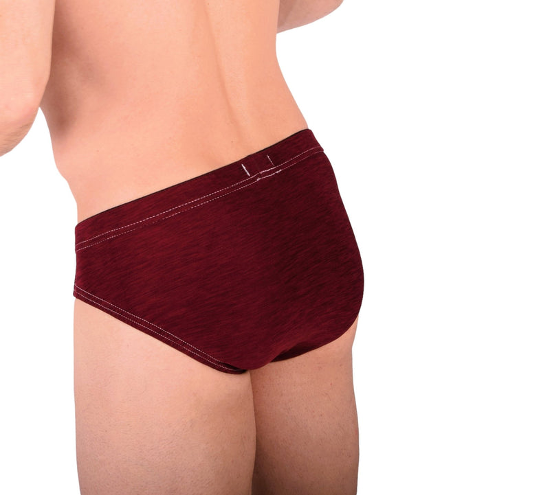 XS SMU Peekaboo Removable Leather Pouch Burgundy Brief H24