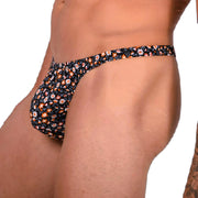 XS SMU Sexy Black Floral Explosion Thong 33649 MX142