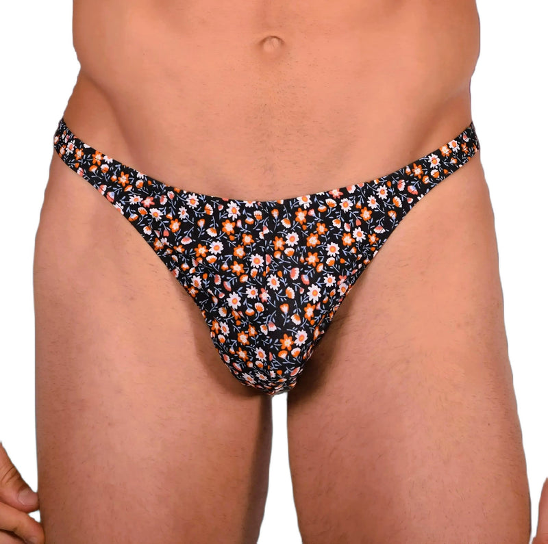 XS SMU Sexy Black Floral Explosion Thong 33649 MX141