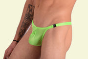 XS/S SMU Mens Detachable Sheer Flashing lime thong 33382 MX116