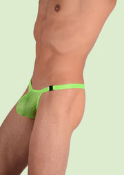 XS/S SMU Mens Detachable Sheer Flashing lime thong 33382 MX118
