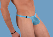 XS/S SMU Mens Detachable Shiny turquoise thong 33385 MX111