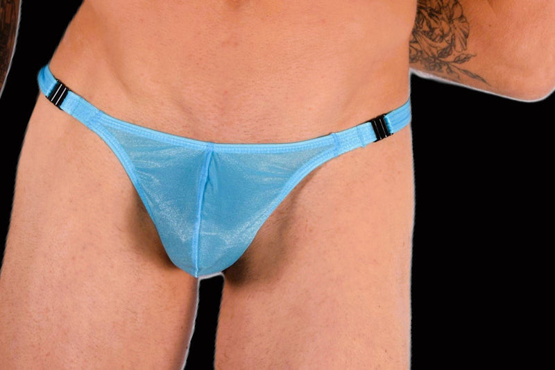 XS/S SMU Mens Detachable Shiny turquoise thong 33385 MX119