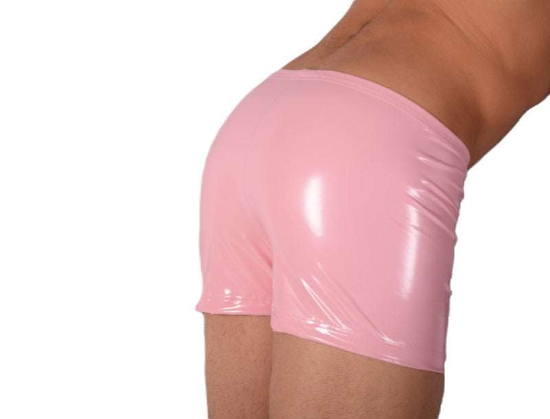 XS/S SMU Mens Faux Leather Look Hipster Underwear Pastel Pink 43153 MX126