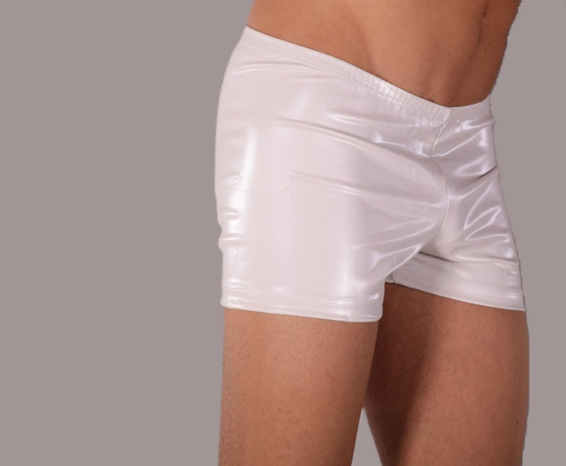 XS/S SMU Mens Faux Leather Look Hipster Underwear Snow White 43154 MX128