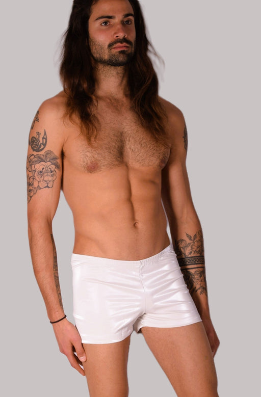 XS/S SMU Mens Faux Leather Look Hipster Underwear Snow White 43154 MX121