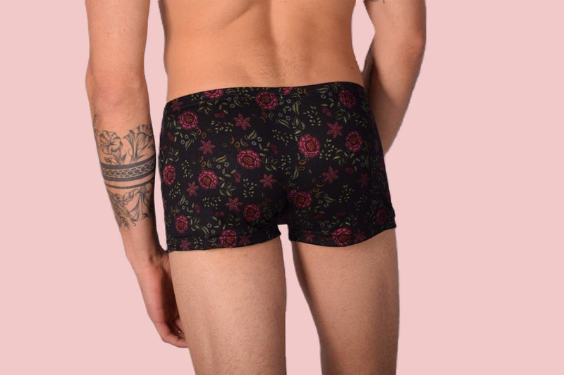 XS/S SMU Mens Hipster Underwear Black Roses 43111 MX124