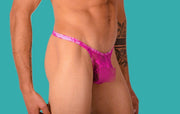 XS/S SMU Mens Super Soft Sheer Pink Thong 33398 MX114