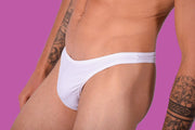 XS/S SMU Mens Swim Tan Thong White 33402 MX113