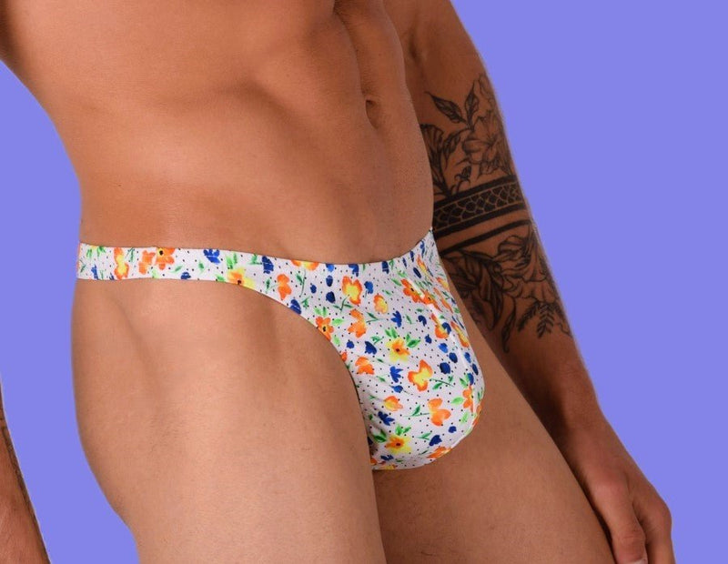 XS/S SMU Mens Thong Underwear Print Flowers 33445 MX114