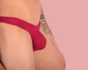 XS/S SMU Mens Underwear Sheer Thong Burgundy 33362 MX116