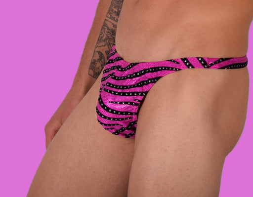 XS/S SMU Mens Underwear Thong Pink Brilliant 33353 MX112