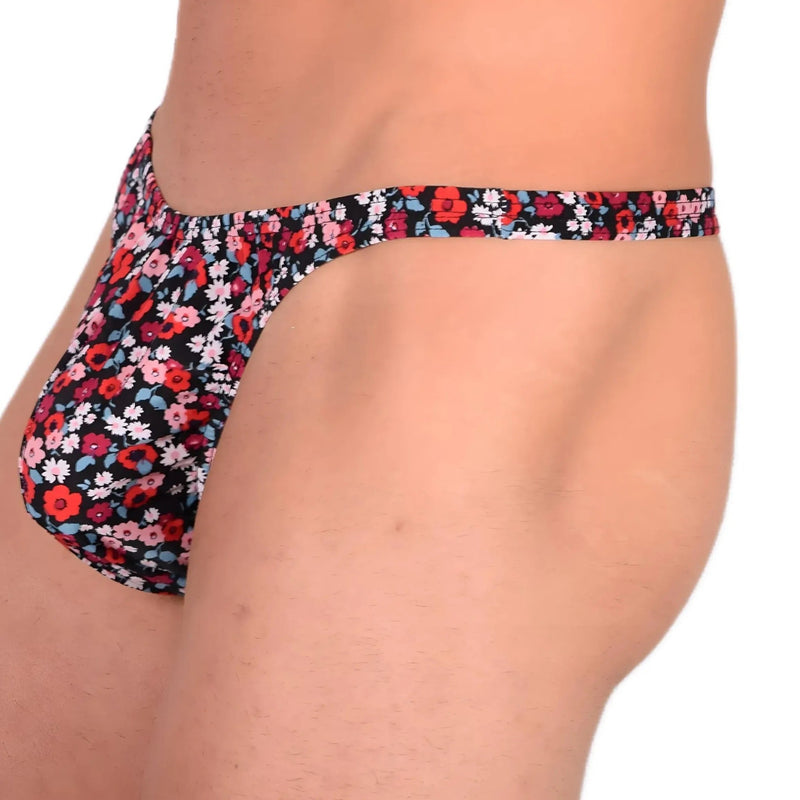 XS/S SMU Sensual Floral Explosion Blue Thong 33528 MX131