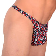 XS/S SMU Sensual Floral Explosion Blue Thong 33528 MX136