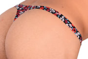 XS/S SMU Sensual Floral Explosion Blue Thong 33528 MX135