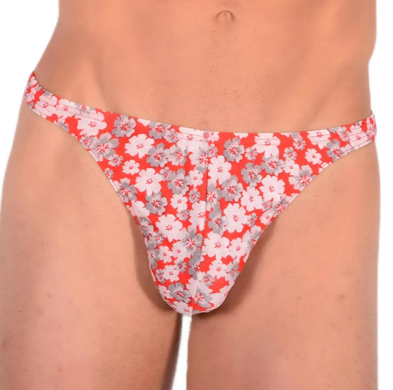 XS/S SMU Sensual Floral Explosion Red Thong 33529 MX132