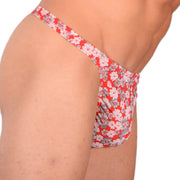 XS/S SMU Sensual Floral Explosion Red Thong 33529 MX136