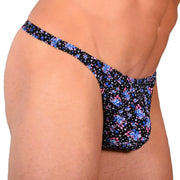 XS/S SMU Sexy Deep Blue Floral Explosion Thong 33653 MX143