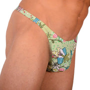 XS/S SMU Tanning Walking around Green Floral Thongs MX20 340635