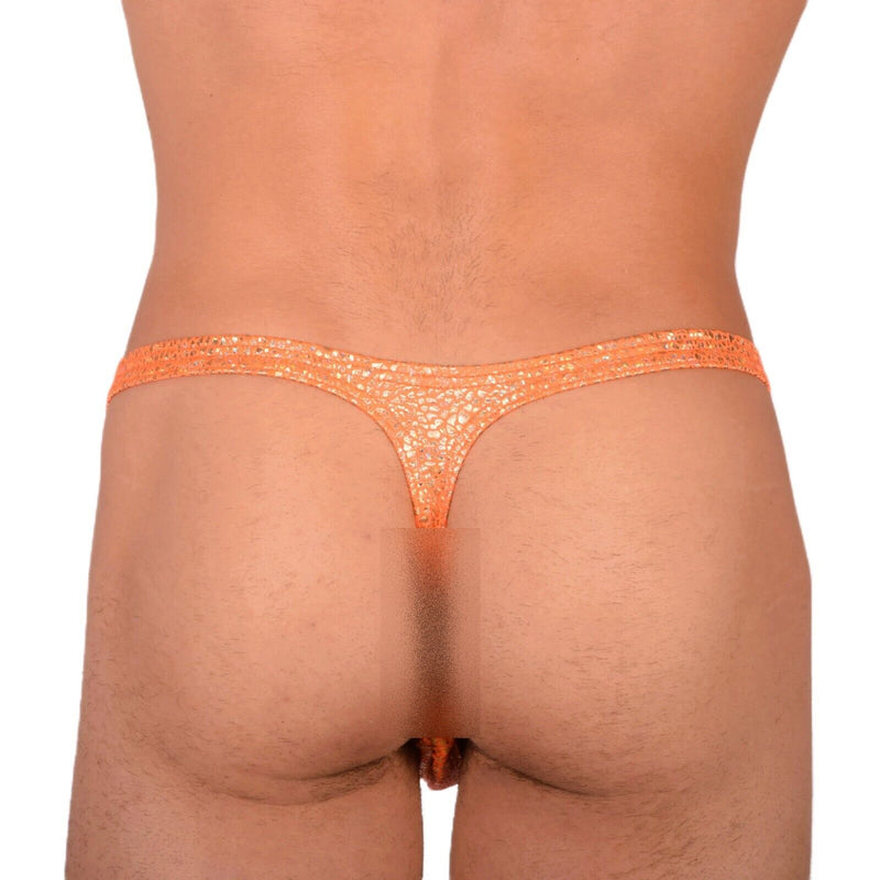 XS/S SMU Tanning Walking around sheer Orange Thong MX19 340254