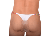 XS/S/M SMU White Thong colorful decoration 28''32'' Waist MX10 1005575