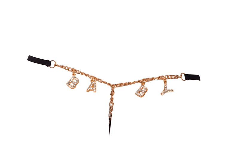 XXS/XS SMU String Baby Thong Black Rhinestones MX10 1005781