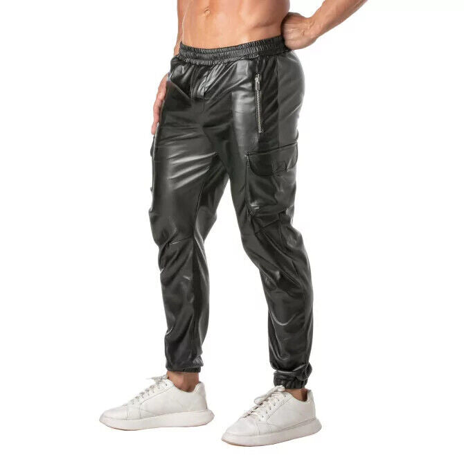 TOF PARIS Kinky Cargo Sweatpants Stylish Jogging Pants Zip Pockets 47A