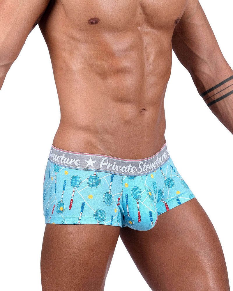 PRIVATE STRUCTURE Classic Motif Mid-Waist Boxer Trunk Tennis Light Blue 4505