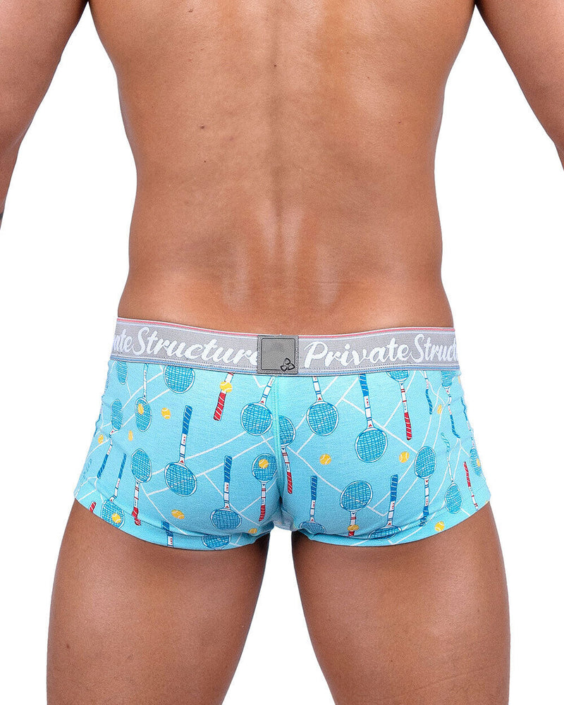 PRIVATE STRUCTURE Classic Motif Mid-Waist Boxer Trunk Tennis Light Blue 4505
