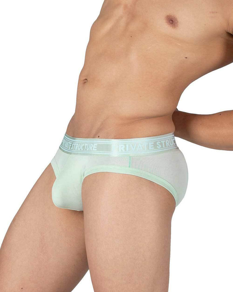 PRIVATE STRUCTURE Viscose Bamboo Mini Briefs Mid-Waist Seacrest Green 4378 59A