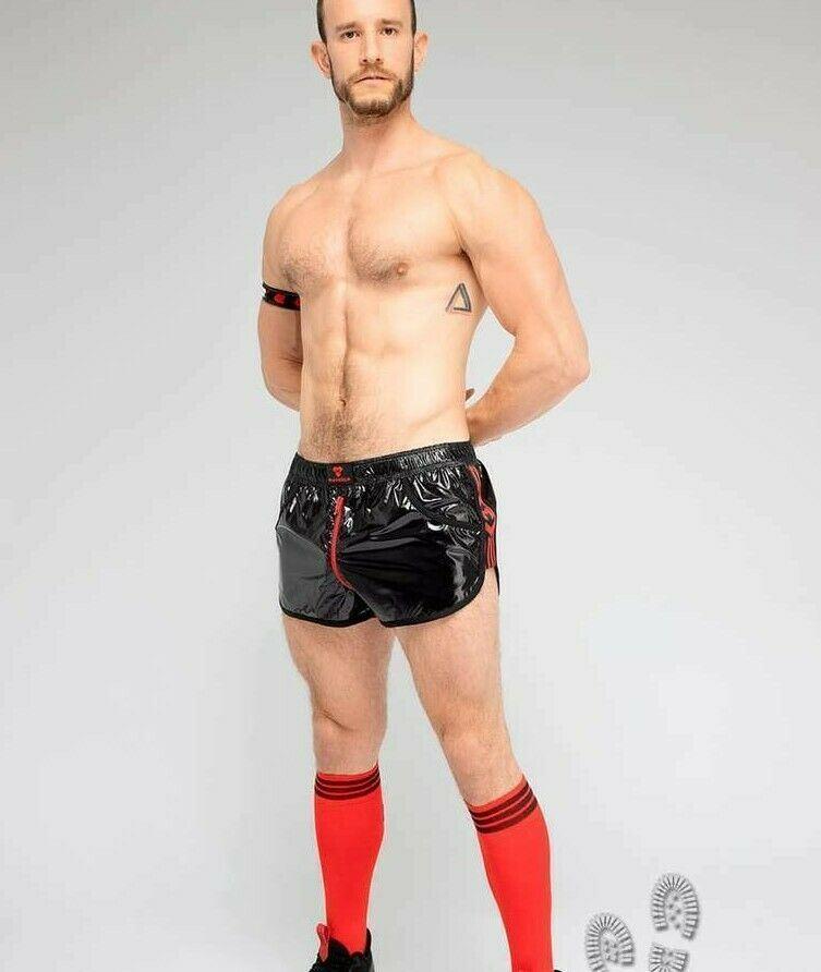 2XL Shorts MASKULO Skulla Shiny Nylon Jogging Short Two-Sided Zipper SH077-10 19 - SexyMenUnderwear.com