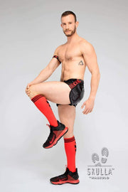 2XL Shorts MASKULO Skulla Shiny Nylon Jogging Short Two-Sided Zipper SH077-10 19 - SexyMenUnderwear.com