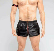 2XL Shorts MASKULO Skulla Shiny Nylon Jogging Short Two-Sided Zipper SH077-10 19 - SexyMenUnderwear.com