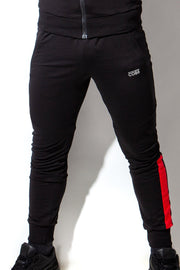ALEXANDER COBB Athletic Pants Gym Workout Cotton Classy Black/Red 1 - SexyMenUnderwear.com