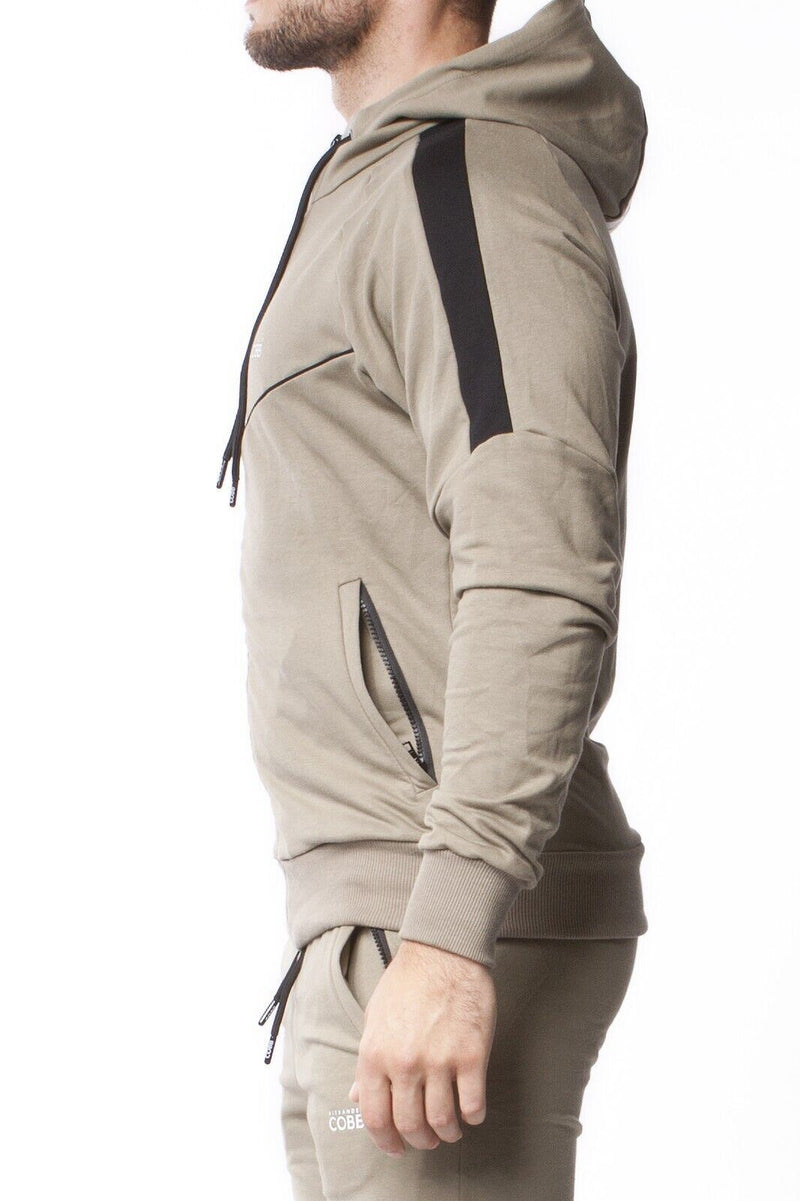 Alexander COBB Hoodie With Zipper Light Soft Athletic Wear Army Green - SexyMenUnderwear.com