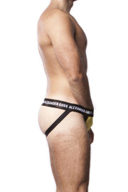 ALEXANDER COBB Jockstrap Transparent Fully Breathable Yellow Jock - SexyMenUnderwear.com