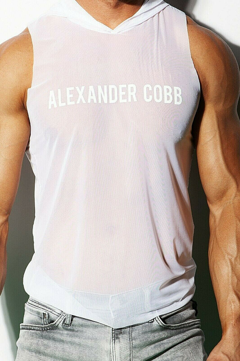 ALEXANDER COBB Mesh Tanktop Nyala Lightweight Breathable Mesh Athletic White 3 - SexyMenUnderwear.com
