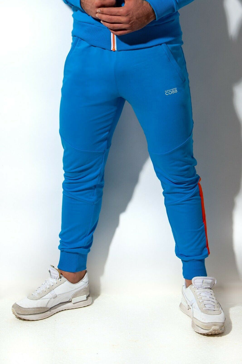 ALEXANDER COBB Workout Cotton Pants Athletic Wear Classy Blue & Orange 1 - SexyMenUnderwear.com