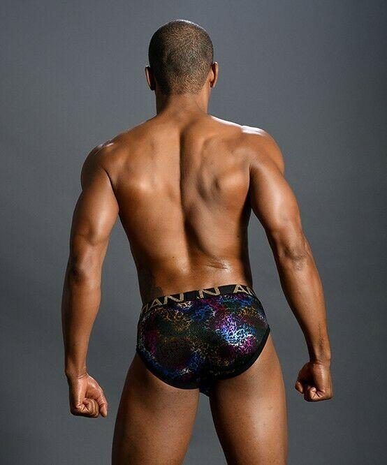 XL Andrew Christian Brief Almost Naked Disco Spectrum Spider Briefs Black 91173 65