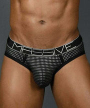 Andrew Christian L Andrew Christian Brief Massive Glam Briefs Silver Slips Homme Black 91288 8
