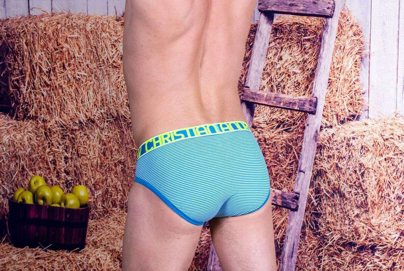 Andrew Christian Andrew Christian Brief Shore Briefs Slip Electric Neon And Aqua 90982 30
