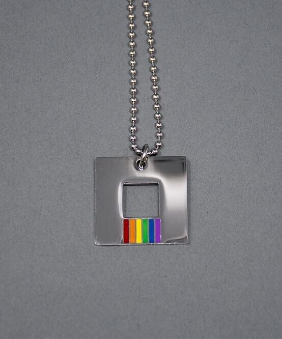 ANDREW CHRISTIAN Ball Chains Equality Pride Necklace Stainless Steel 8578 - SexyMenUnderwear.com