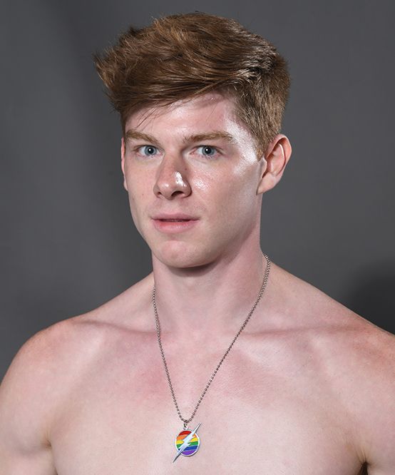 ANDREW CHRISTIAN Ball Chains Lightning Bolt Pride Rainbow Necklace 8579 - SexyMenUnderwear.com