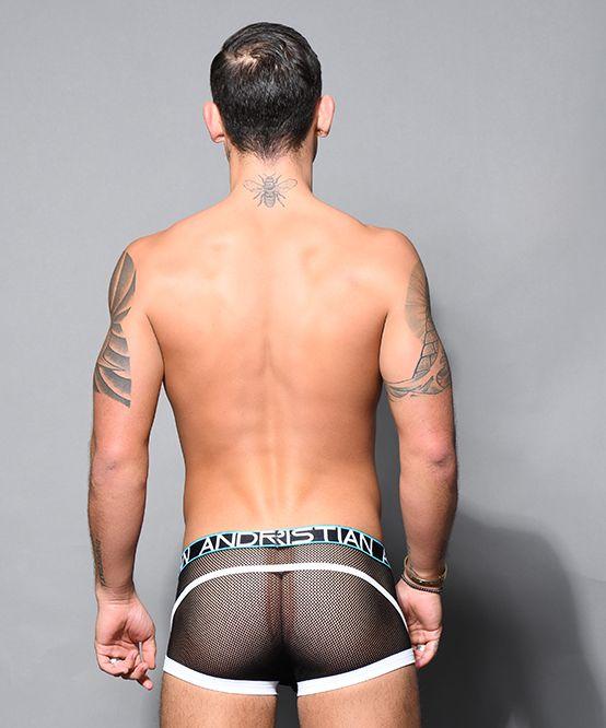 Andrew Christian Boxer Mesh Sheer Retro Almost Naked Black 92115 6 - SexyMenUnderwear.com
