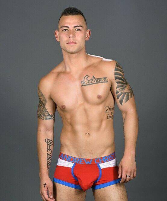 Andrew Christian Boxer Trophy Boy Active Boxers White Mesh Red 90916 19 - SexyMenUnderwear.com