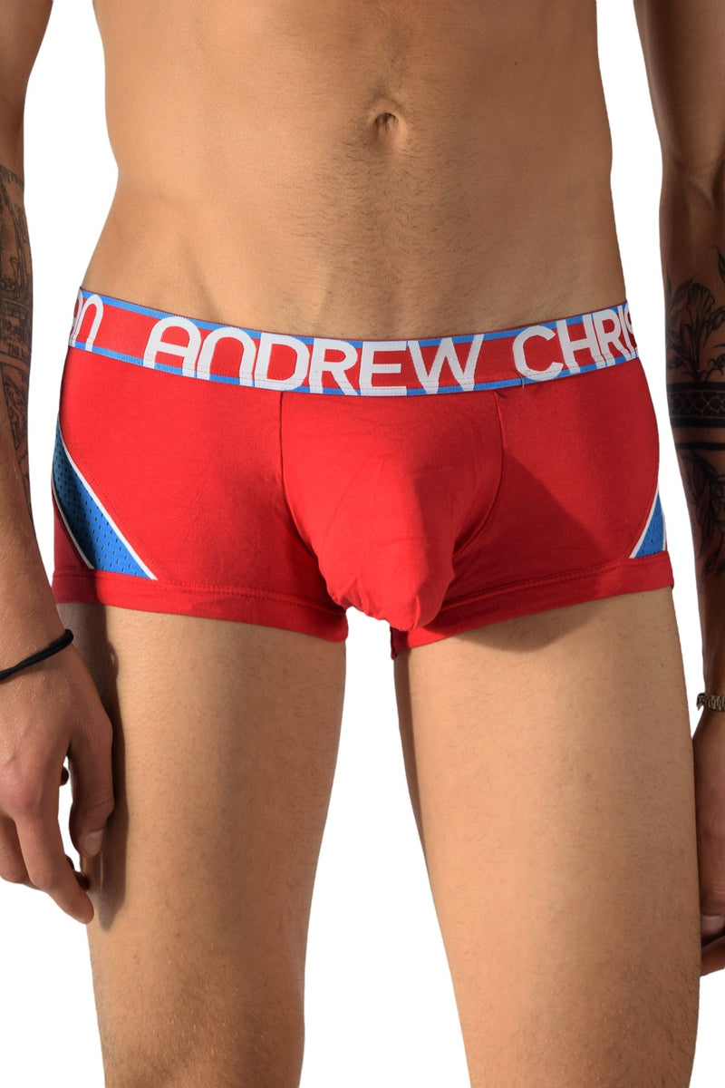 Andrew Christian Boxer Trophy Boy Active Mesh Boxers Red 91057 38 - SexyMenUnderwear.com